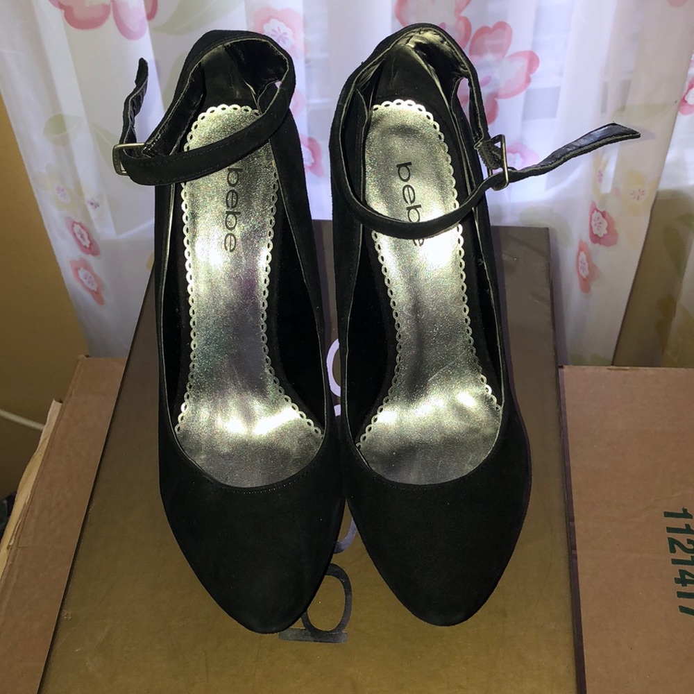 Suede Bebe wedges